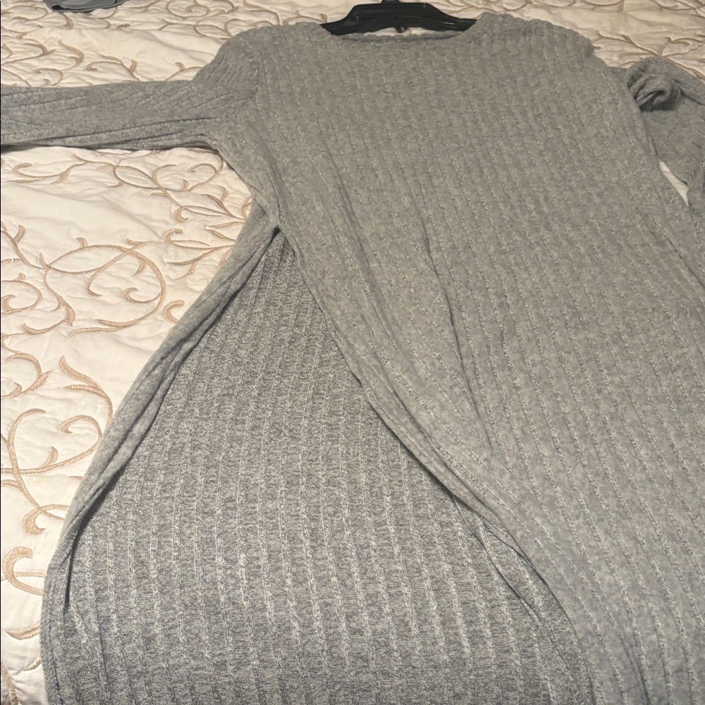 Gray Ribbed Knit Lounge Set - Picture 5 of 5